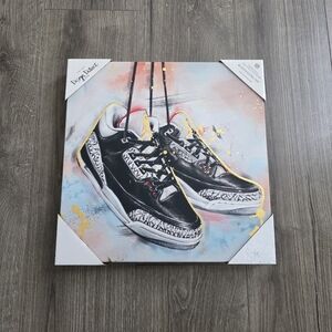 Air Jordan 3 Black Cement Canvas Art